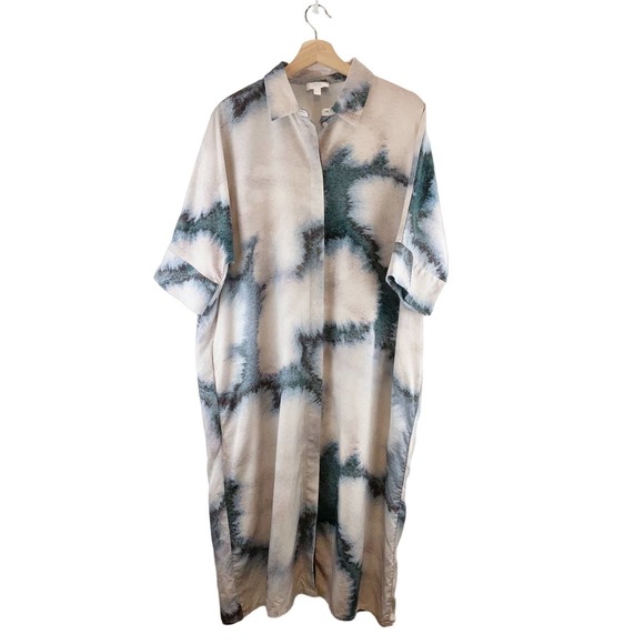 COS Dresses & Skirts - COS Oversized Tie Dye Button Up Midi Shirt Dress Womens Size Small
